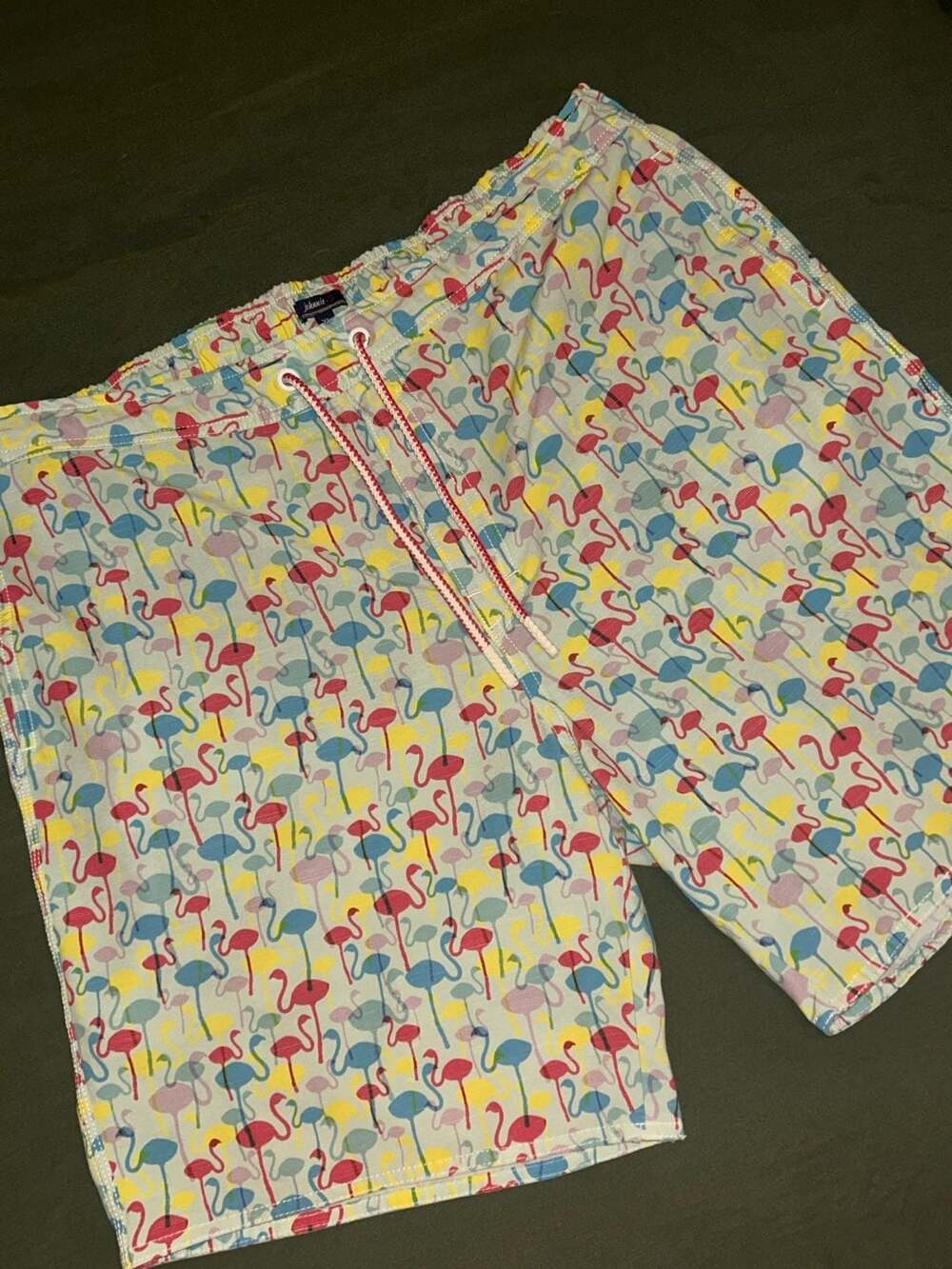 johnnie-O Flamingo Print Swim Trunks